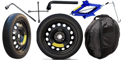 Generico Ruotino Di Scorta Per Citroen C3 Aircross (A88, I) 4 Fori Gomma 125/80 R16 Da Anno 2017 Fino ad Anno 2024 Con Kit Accessori Cric Crick Chiave e Sacca 125 80 16 16