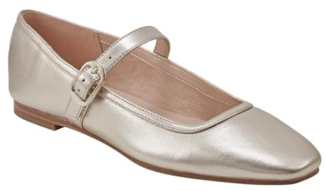 Marc Fisher LTD Women's Garissa Mary Jane Flat, Gold Leather 710, 2.5 UK