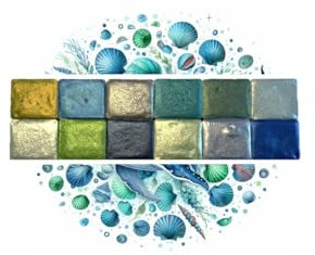 Lot de 12 couleurs aquarelle peinture pailleté brillante métallisé artisanale demi godet Set kit MER DU NORD