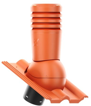 KRONO-PLAST Dachentlüftung Entlüfterkamin Dachkamin Dachlüfter 125 mm für Creaton Heidelberg Betondachziegel Doppelrömer Dachziegel Dachlüfter Ziegelrot Klassisch Rot Ecoline