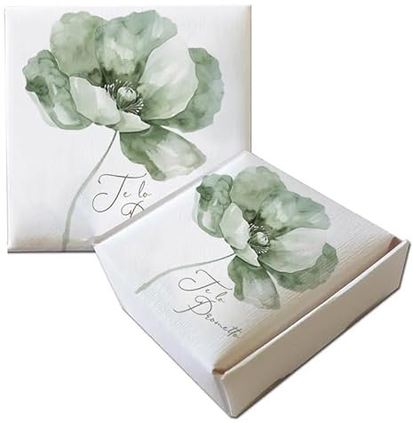 Portaconfetti fai da te Promessa di matrimonio scatoline Mattonella grafica a scelta per ogni evento segnaposto bomboniera confettata scatola per confetto (50pz. Papavero Verde)