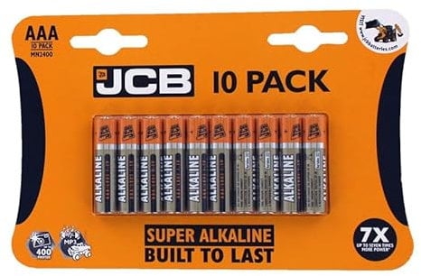 JCB S9683 Lot de 10 piles super alcalines AAA