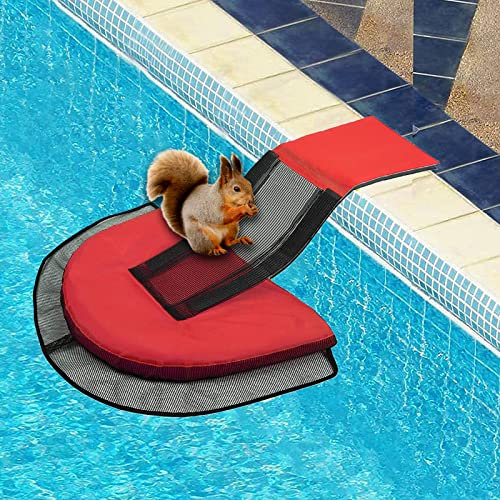 SOCLING Pool Escape Ramp für kleine Tiere, Floating Animal Rescue Tool für Schwimmbecken, Rot, Oxford und Mesh, 2,5 Meter, Fluchtrampe