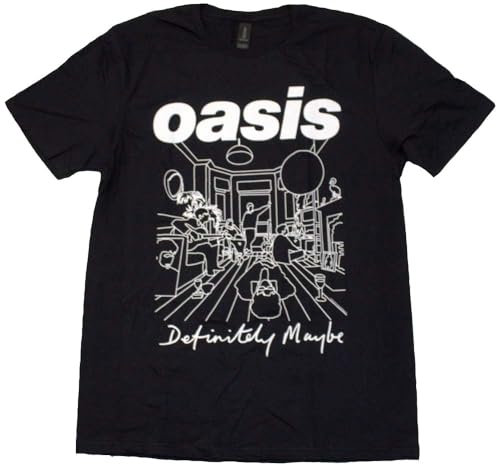 Rock Off officially licensed products Oasis Definitely Maybe Line Drawing T Shirt XXL Black