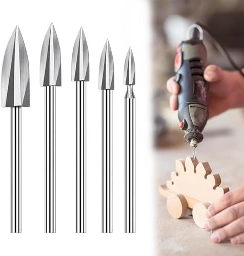 5 herramientas de grabado HSS, herramienta de tallado de madera, herramienta de grabado HSS con vástago de 3 mm, herramientas de tallado de madera, accesorios de taladro para herramientas rotativas,