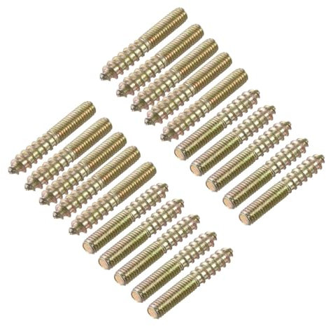 Dolaso 20 viti autofilettanti in acciaio inossidabile, viti per legno in acciaio al carbonio zincato, bulloni M6 x 40 mm, viti a doppia estremità in ferro per connettori da legno a legno