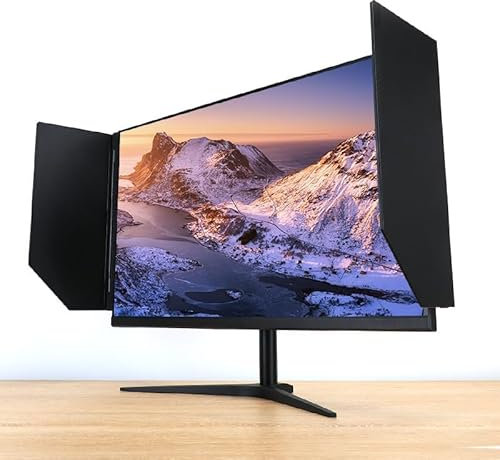 COYEUX Cappa per Monitor per Computer Desktop, Cappa per Monitor Video Parasole, Supporta Angolo di Regolazione di 180°, per Laptop da 24-27 Pollici