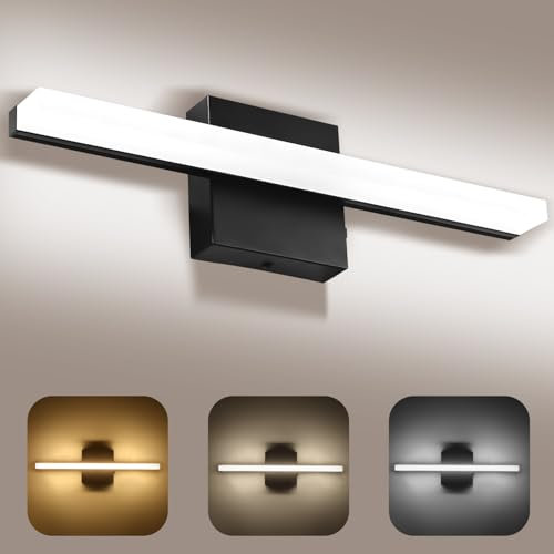 Lampe de Miroir Salle de Bain 40CM, LED 3000-6000K avec Interrupteur Température, Applique Murale Moderne avec Abat-Jour Acrylique, Économie d’Énergie Durable, Parfaite pour une Ambiance Chaleureuse
