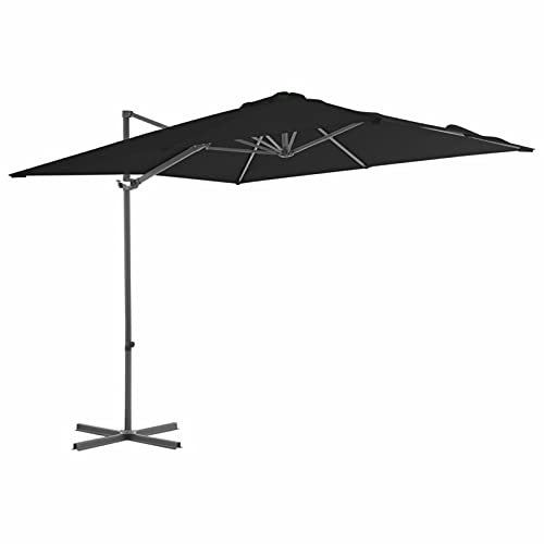 ShGaxin Parasol en porte-à-faux avec poteau en acier noir, 250 x 250 cm, parasols de jardin, parasol de piscine, parasol terrasse extérieur, parasol de plage, parasols pour jardin - 46990