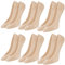 Niofind Invisible Socks for Women, 6 Pairs Ultra Low Cut Liner No Show Socks, Ladies Non Slip Cotton Breathable Boat Socks for Loafers Sneakers Flats Shoes, 6 Beige 3-5