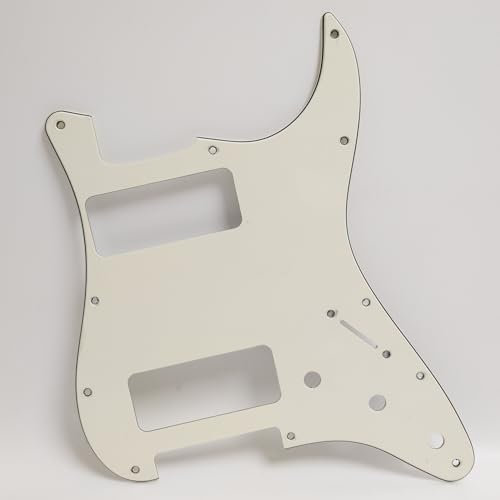 Gitarren-Pickguard für Fender Stratocaster Dual P90 Pickup Pickguard Scratch Plate, 11-Loch SSS Strat Pickguard, kompatibel mit USA/Mexico Strat, Custom Guitar Mod Part (3-lagig, Vintage Weiß)