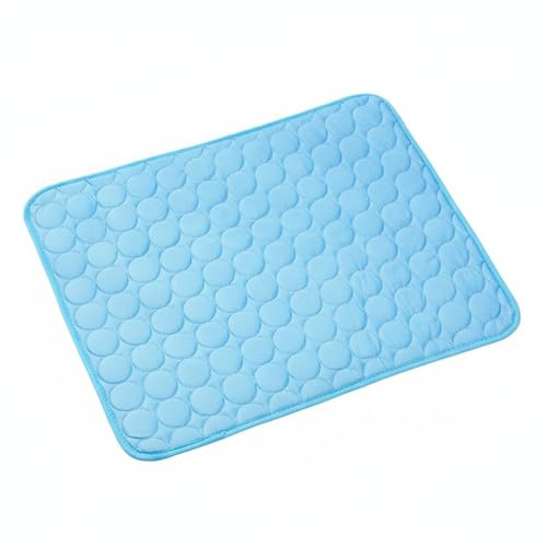 nobooao Dog Cooling Mat Large 70 × 55 cm, Glacier Blue Gel-Free Ice-Silk Cooling Pad – Machine-Washable, Waterproof Summer Pet Cool Bed for Dogs & Cats (Blue Sizes) (L)