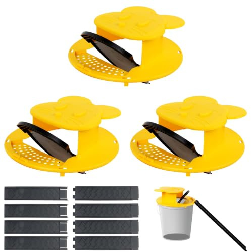 Lot de 4 pièges à Souris d'intérieur pour la Maison – Multi-Capture, réinitialisation Automatique, piège à Rats Humain ou Mortel – Matériau ABS – Compatible avec Les seaux de 18 litres