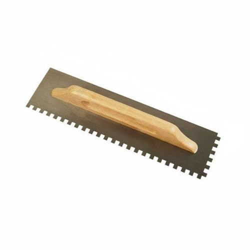 predolo Frattone Dentato Acciaio Al Carbonio, Cazzuola Dentata Impugnatura Confortevole Spatola per Colla per Piastrelle Piastrellisti, 48CM, Denti 12x12
