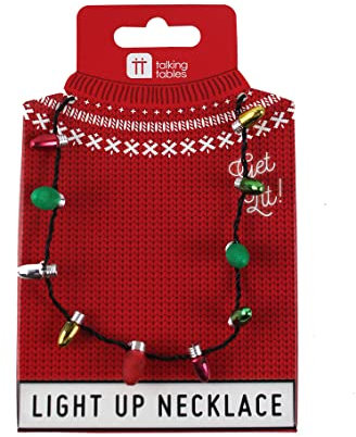 Talking Tables Christmas Entertainment Aufleuchtende Halskette für Weihnachtspartys, 22 cm