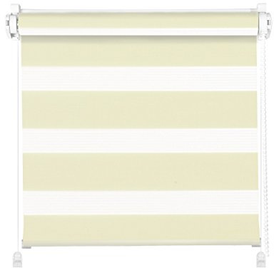 Clever-Kauf-24 Klemmfix Click 3 in 1 Doppelrollo vanille | Duorollo auch für Wand- und Deckenmontage | fertig vormontiert für einfache Montage (45x150cm (Stoffbreite 41cm))