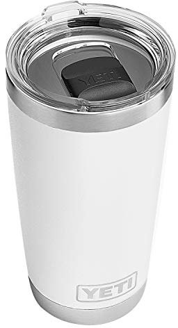 YETI Rambler Gobelet isotherme en acier inoxydable avec couvercle MagSlider, 591 ml, blanc