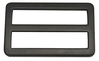 Rechteckige Schnalle aus Zinklegierung von Wuuycoky mit gebogenem dreifachem Schieber, verstellbarer Ring, Farbe optional Black,6 Pcs