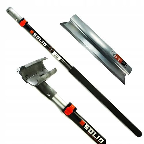 SOLID PROFI SET - Flächenspachtel edelstahl mit aluminium teleskopstange und stielaufnahme für spachtel - MADE IN EU (Flächenspachtel Set 65cm)