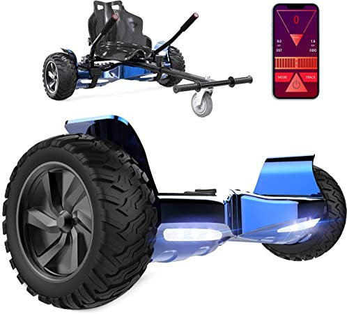 GeekMe Hoverboards mit sitz,8.5 All-Terrain mit leistungsstarkem Motor APP Bluetooth eingebaut + Hoverkart Zubehör für s Hoverboards