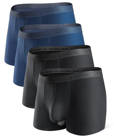 DAVID ARCHY Men's Micro Modal Dual Pouch Trunks Soft Separate Pouches Boxer Briefs