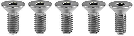 Yaruijia Bulloni in titanio M4x8 10 15 20 mm testa svasata a brugola passo vite 0,7 mm, confezione da 5 (M4x10mm, titanio)