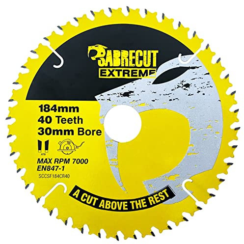 1 x SCCSF184CR40 SabreCut 184mm 40T x 30mm Bore Circular Saw Blade