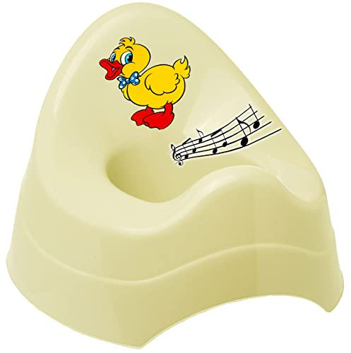 alles-meine.de GmbH Musik & Sound - Töpfchen/Nachttopf/Babytopf - beige - Creme Tiere - Ente Bieco - Melody - mit großer Lehne + Spritzschutz - Babytöpfchen/Kindertopf ..