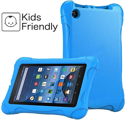 FINDING CASE Fits All-New Amazon Fire 7 Tablet | 7 display (9th & 7th & 5th Generation, 2019 & 2017 & 2015 Release) - Light Weight Shock Proof Protective Soft Silicone Kids Friendly Back Cover blue