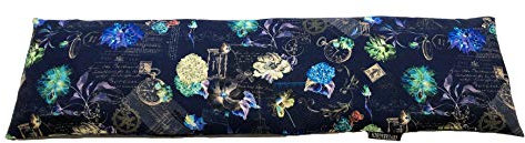 COVERBAGBCN - Coussin/Sac Thermique Cervical | Remplissage Noyaux de Cerise | Double Housse Lavable | Thérapie Chaud et Froid | 50x14 cm | 850 gr (Vintage Bleu).