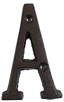 Gelentea Letrero de hierro fundido para decoración de casa, números de metal para casa, placa de puerta, pared de café