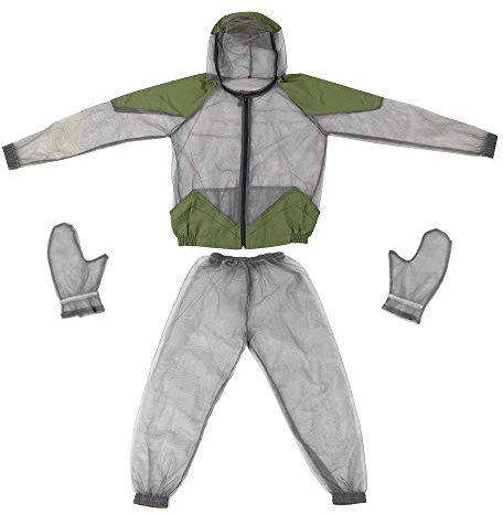 Lixada Outdoor Mückenschutz Anzug Bug Jacke Mesh Kapuzenanzüge Angeln Jagd Camping Jacke Insektenschutz Mesh Shirt Handschuhe Hosen