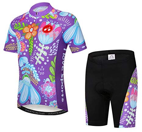 Radtrikot Shorts Set gepolstert Kinder Fahrrad Top Anzug Kinder Fahrrad MTB Shirt Boy Girl Mountain Road Kleidung Short Racing Reitstrumpfhose Schwarz M
