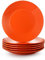 LOVECASA 'Sweet' 6-Piece Dessert Plates Round China Porcelain Side Plate Snack Plate Salad Plate for Salad/Fruit/Snack Plate, Orange 21.5 * 21.5 * 2.5 cm