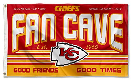 WinCraft Kansas City Chiefs Large Indoor Outdoor Fan Cave Banner Flag