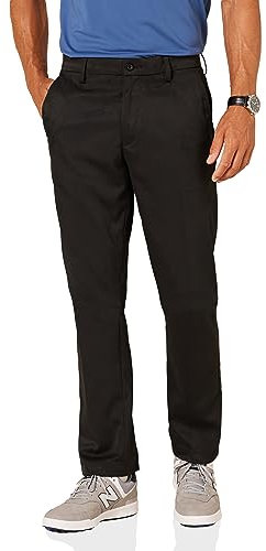 Amazon Essentials Men's Straight-Fit Stretch Golf Trousers, Black, 32W / 30L