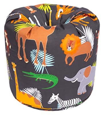 Ready Steady Bed Sitzsack Kinder mit füllung, Bequemer - Bodenkissen Sitzsack Kinder Sessel, Kuschelsessel, Lese Sessel, Schlafzimmer, Kinderzimmer, Spielzimmer,Comfy Kindermöbel (Africa)