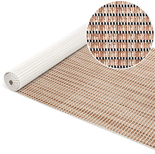 ANRO Badematte Weichschaummatte Bad- und Duschvorleger Antirutsch Badläufer Falscher Uni Beige 1500x65cm (15m)