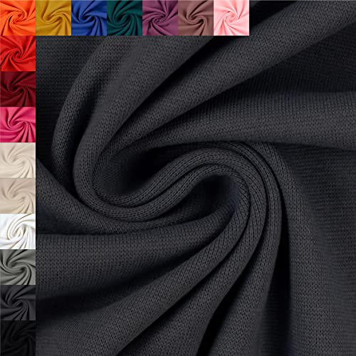 Generisch Swafing Vanessa Cotton Jersey Uni Coupon Dunkelanthrazit, 0,5m 790