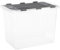 Superio 13 Gallon Hinged Lid Storage Tote; Stackable Storage Container with Lid (52 Quart, Bin with Hinged Lid)