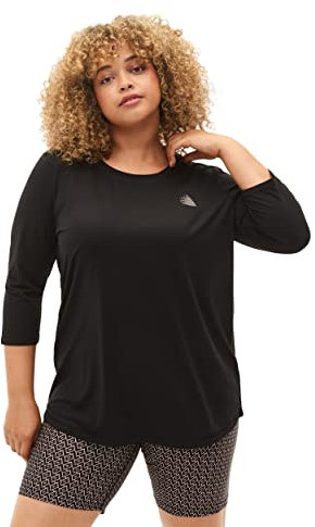 Zizzi Active by Damen Größe Größen Trainingstop 3/4 Ärmel Gr Gr XXL Black