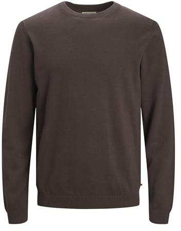 Bestseller A/S Men's JJEBASIC Knit Crew Neck NOOS Knitted Jumper, Seal Brown, M, Seal Brown, M