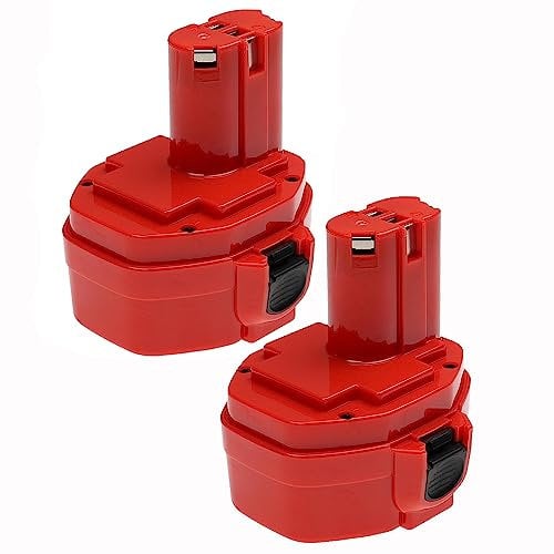 EXTENSILO 2X Batterie Compatible avec Makita 6281DWPE, 6281D, 6333DA, 6333D, 6280DWALE, 6333DWAE, 6333DWA Outil électrique (3300 mAh, NiMH, 14,4 V)