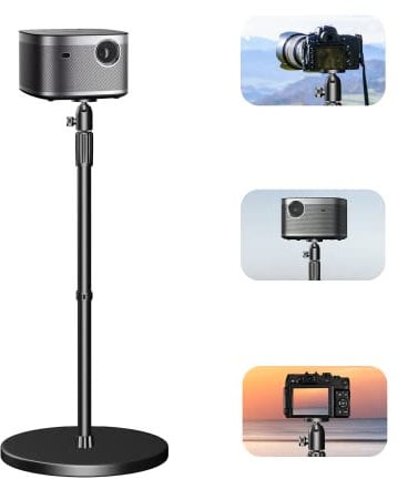 SKERELL Support de Projecteur Hauteur réglable de 87.63 -125.73cm Facile à Transporter pour Projecteur Universel Alliage Aluminium Support de sol pour Rotation Libre sur 360°