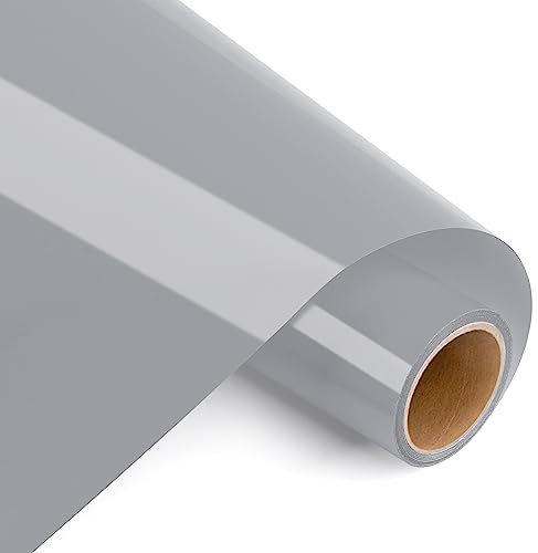 Prime Vinyl Heat Transfer Vinyl 12 x 4ft Iron On Vinyl for T-Shirts, Silver HTV for Silhouette Cameo, Cricut Maker, Heat Press Vinyl for Clothes, Hats, Pants, Other Fabrics