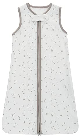 Baby Schlafsack Kinder, Schlafsack Baby Sommer Kleine Kinder Schlafanzug ohne Ärmel, 0,5 Tog Schlafsäcke 100% Baumwolle atmungsaktiv Babyschlafsack Unisex Pyjamas, 0-6M Sterne