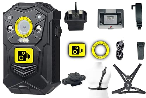 Brifield® BR1 Bodycam 1512p 128GB Wearable Body Camera Bodycam and Accessories - Personal Protection, Door Staff, Doorman, Bouncer, SIA Security Camera