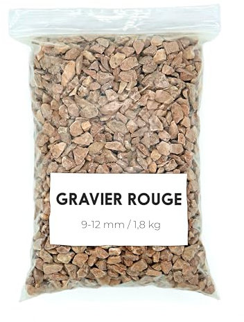 Landare Kies Rot 1,8Kg - Dekosteine - Zierkies - Dekosteine für Vasen - Kieselsteine - Deko Steine Kleine - Ziersteine - Zierkies Bunt - Steine Garten (9-12 mm)