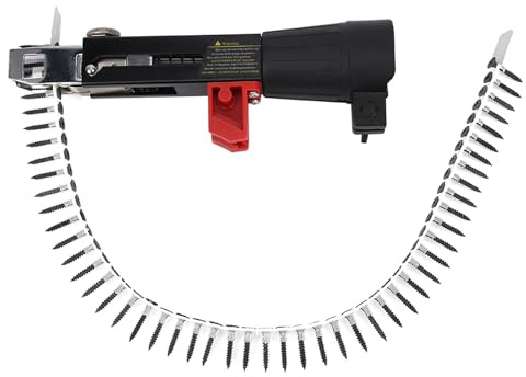 Collated Drywall Screw Gun Attachment 38Mm, Automatic Chain Nail Gun Electric Drill Screw Tightening Equipment Woodworking Tool Professional Accessories