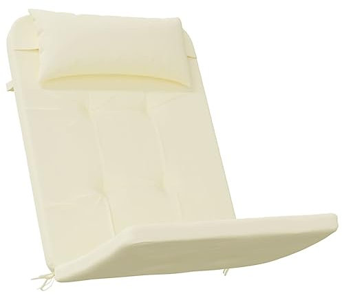 vidaXL Adirondack Auflage 2 STK., Sitzauflage für Gartenmöbel, Wasserabweisendes Sitzkissen, Stuhlkissen Gartenkissen, Creme Oxford Gewebe